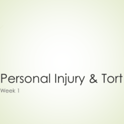 Personal injury and the law of torts for paralegals