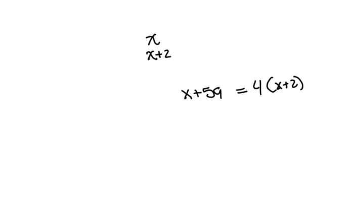 Four times the lesser of two consecutive integers