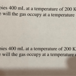 A gas occupies 900.0 ml at a temperature of 27.0